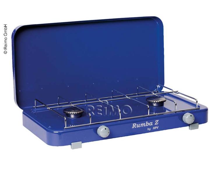 Gas stove Rumba with piezo ignition 2fl. blue, 50mbar Camping Stove