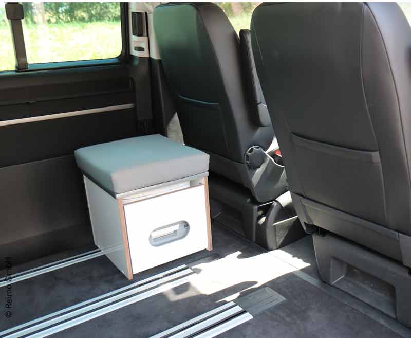 VW T6, VW T5 Porta Potti box highgloss white including upholstery