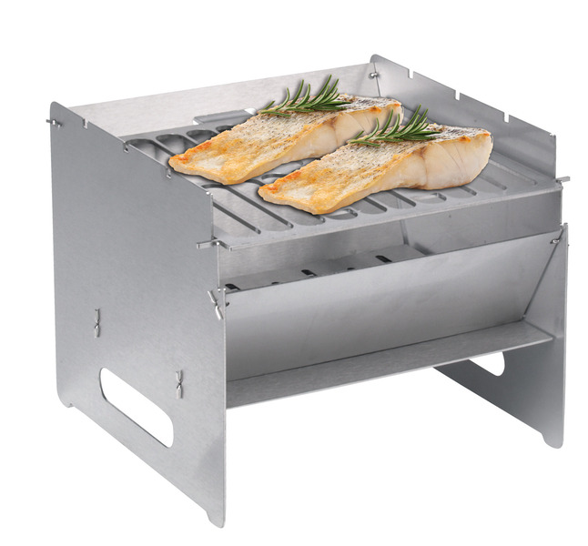 mobile foldable barbecue 250x250x220mm, stainless steel STOCKTAKE SALE