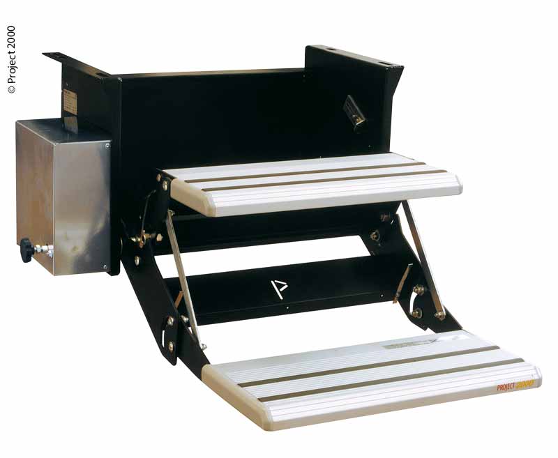 Electric double step, 48cm wide, for large motorhomes Motorhome Steps