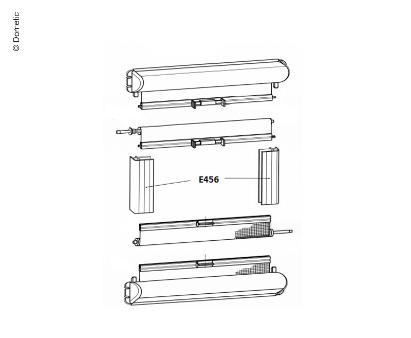 Guide rails pair white1m Spare Parts for Dometic Roller Blinds, Seitz Roller Blinds Spare