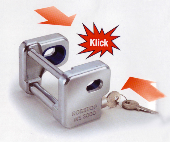 Robstop, 19mm antitheftdevice Caravan Hitch Lock & Trailer Hitch