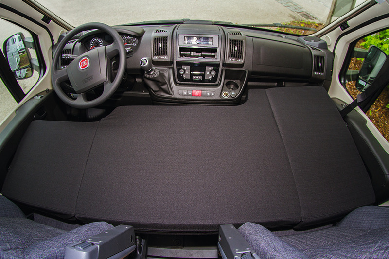 CampSleep extra bed bed for the driver's cab in the motorhome left