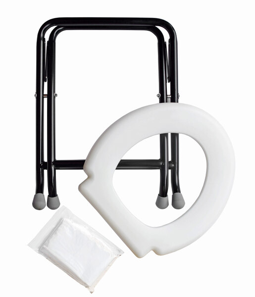 Folding toilet White seat Portable Camping Toilets Motorhome