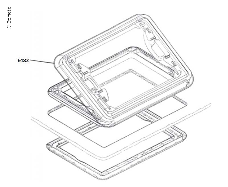 Dometic Heki 1, LiftTiltRoof 960x655 mm Motorhome