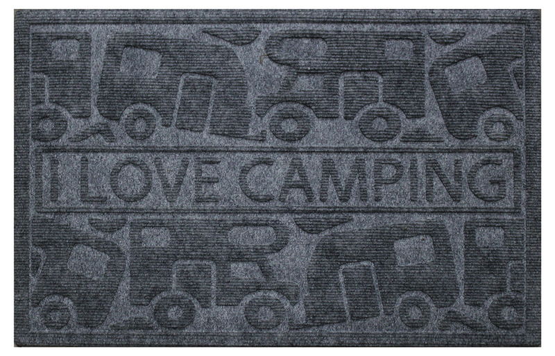 Foot mat KERA KAMP 40x60cm, grey, PP/Rubber, Motive Motorhome/Caravan