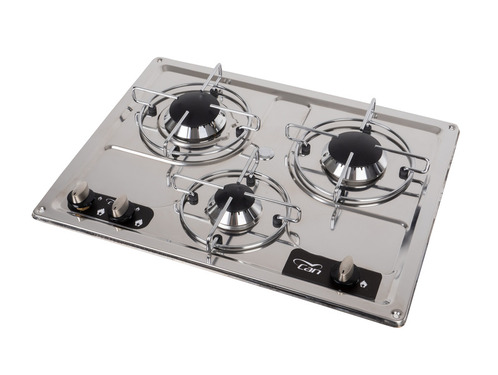 Kachel 3-Pits Roestvrij Staal B47 X D36 X D36 X H4+9 Cm | Kooktoestel / Gasstel Can Camping | Gas Artikelen & Onderdelen | Kampeerartikelen | Reimo-Pan