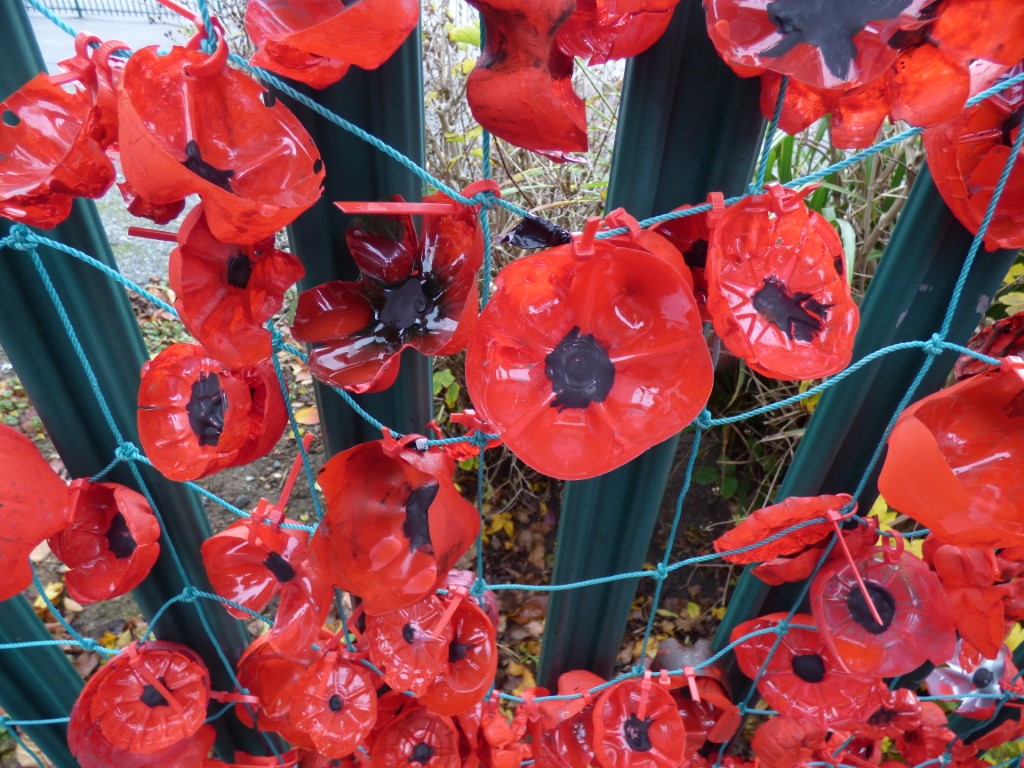 Poppy art work at Kents Hill Junior School Memorial Services