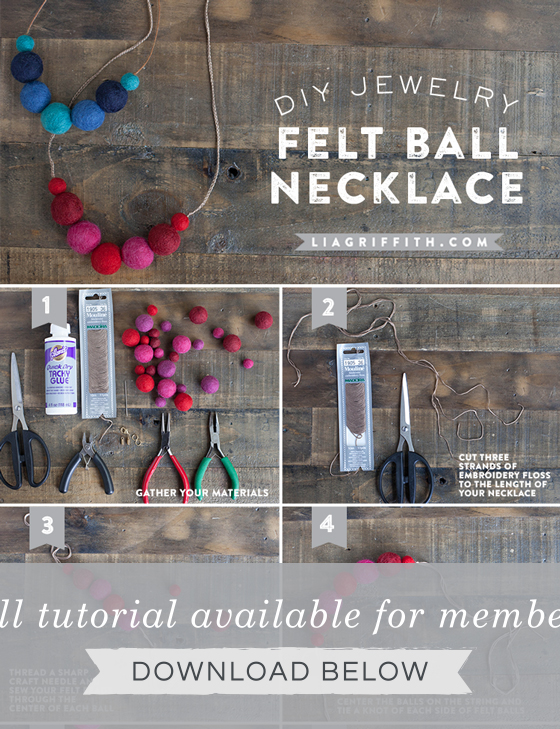 DIY Felt Ball Necklace Lia Griffith