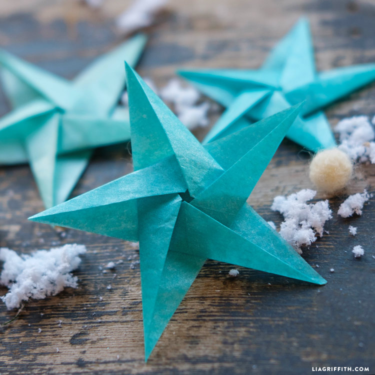 VIDEO Tissue Star Origami Christmas Ornaments Lia Griffith