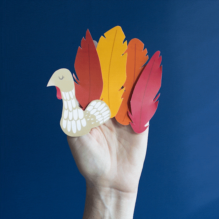 Printable Turkey Finger Puppet for Thanksgiving Lia Griffith