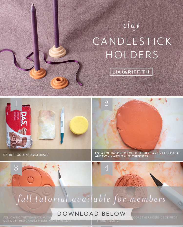 How to Make Clay Candlestick Holders Lia Griffith