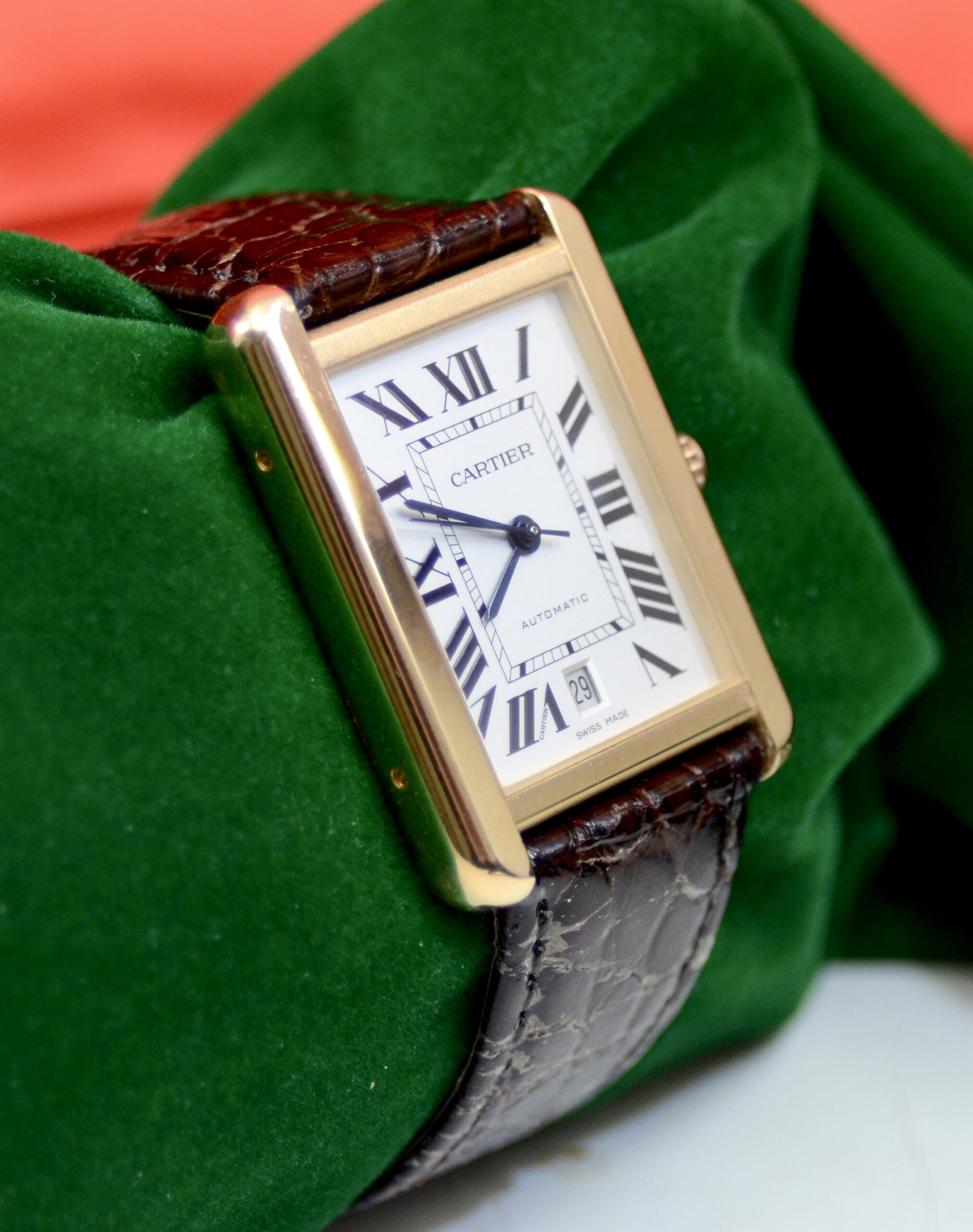 Cartier Tank SOLO XL 18K Rose Gold with Stainless Steel Caseback