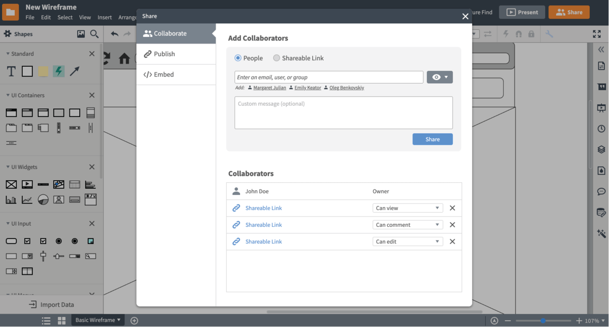 Generador de mockups y diseñador de interfaz de usuario (UI) Lucidchart