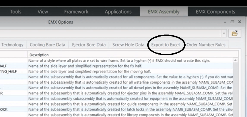 about export BOM in EMX on Creo 6.0 GrabCAD Groups