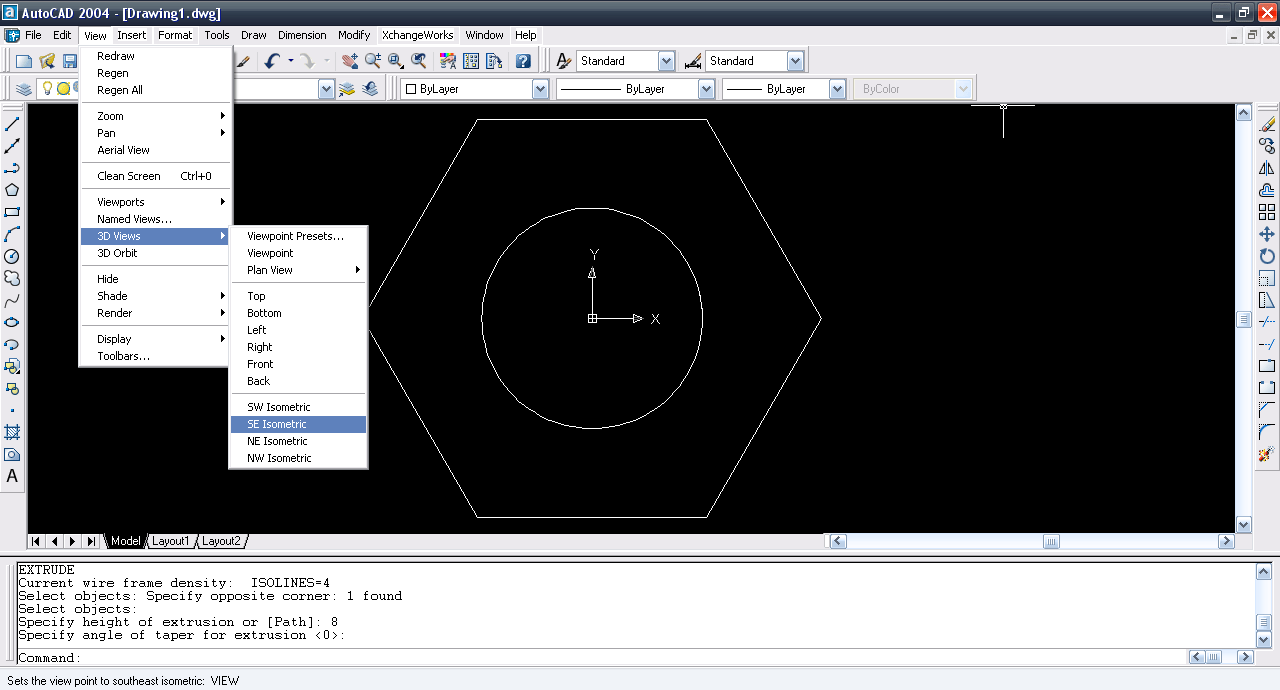 Tutorial Making a Hex Nut in AutoCAD 2004? GrabCAD
