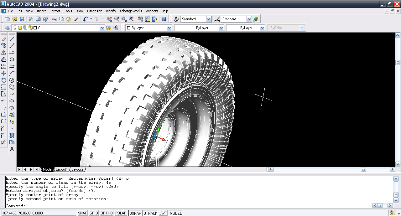 How to design the Tyre and Rim in AutoCAD 2004 ? GrabCAD