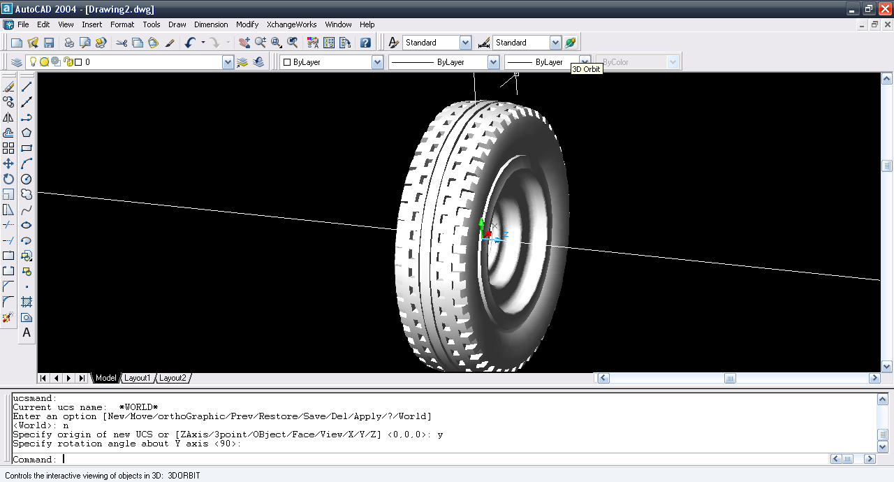 How to design the Tyre and Rim in AutoCAD 2004 ? GrabCAD