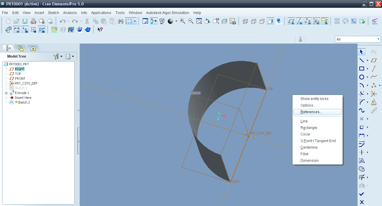 Tutorial Spine feature in Creo Elements aka Pro/E