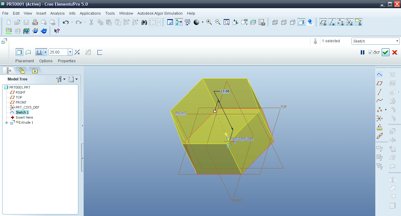 Tutorial Twist feature in Creo Elements aka Pro Engineer
