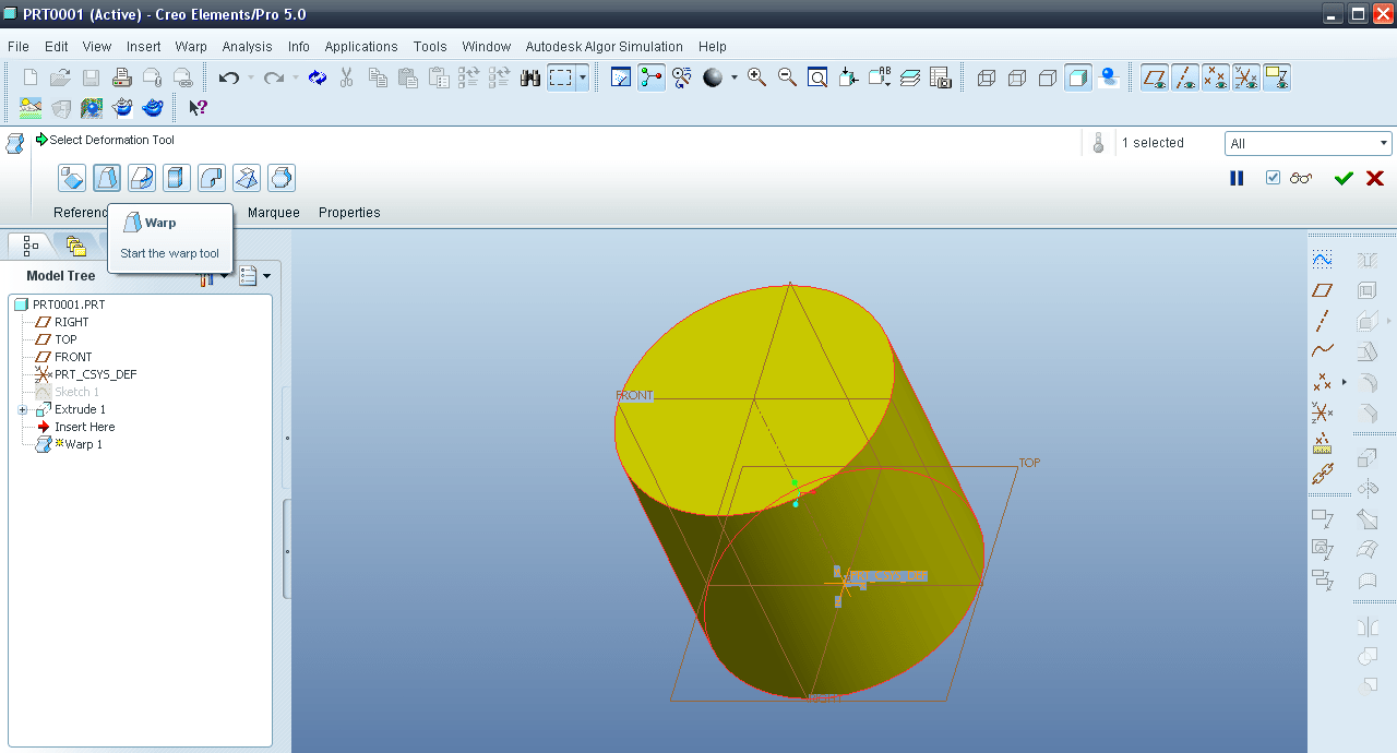 Tutorial Warp feature in Creo Elements aka Pro/E