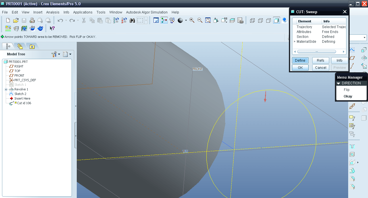 Tutorial Modeling Drill bit in Creo Elements Pro aka Pro