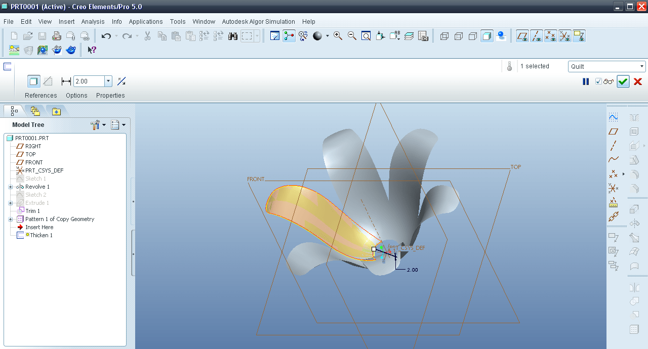 Tutorial Modeling Flower in Creo Element aka Pro