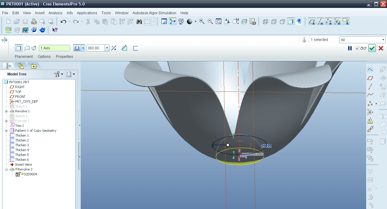 Tutorial Modeling Flower in Creo Element aka Pro