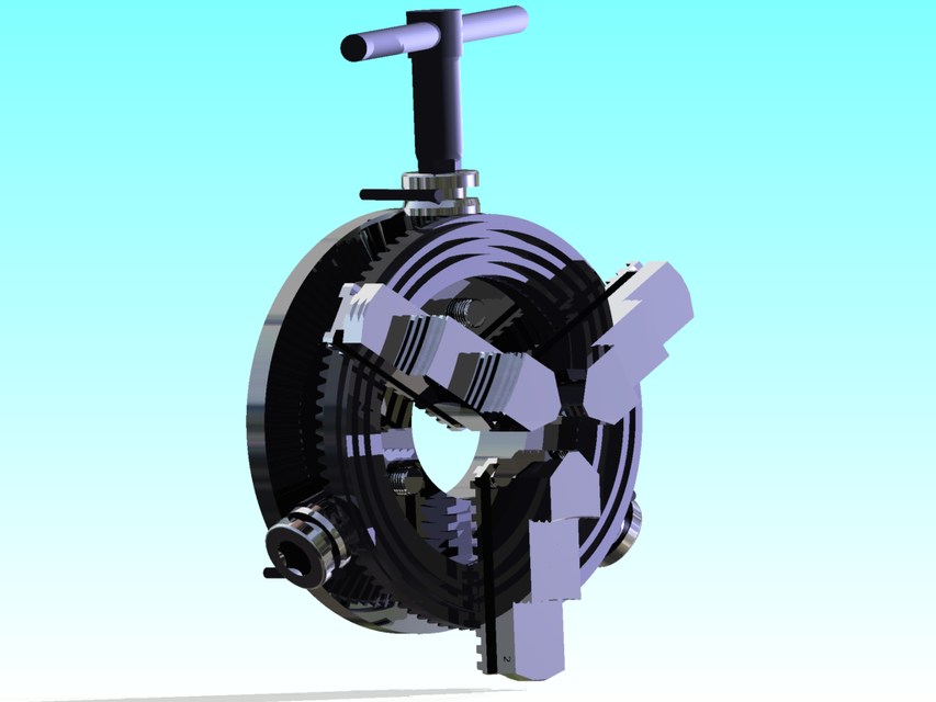 3 jaw chuck 3D CAD Model Library GrabCAD