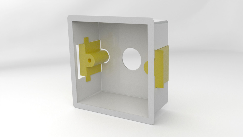 Single Socket drywall Backbox Generic 3D CAD Model Library GrabCAD