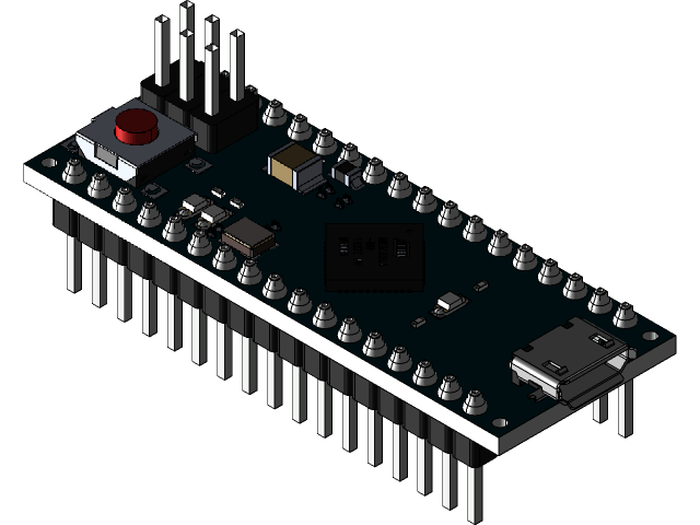 Arduino Micro 3D CAD Model Library GrabCAD