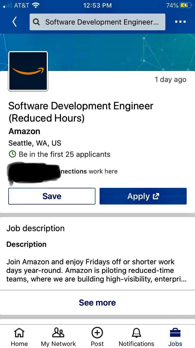 Amazon reduced hour job! Blind