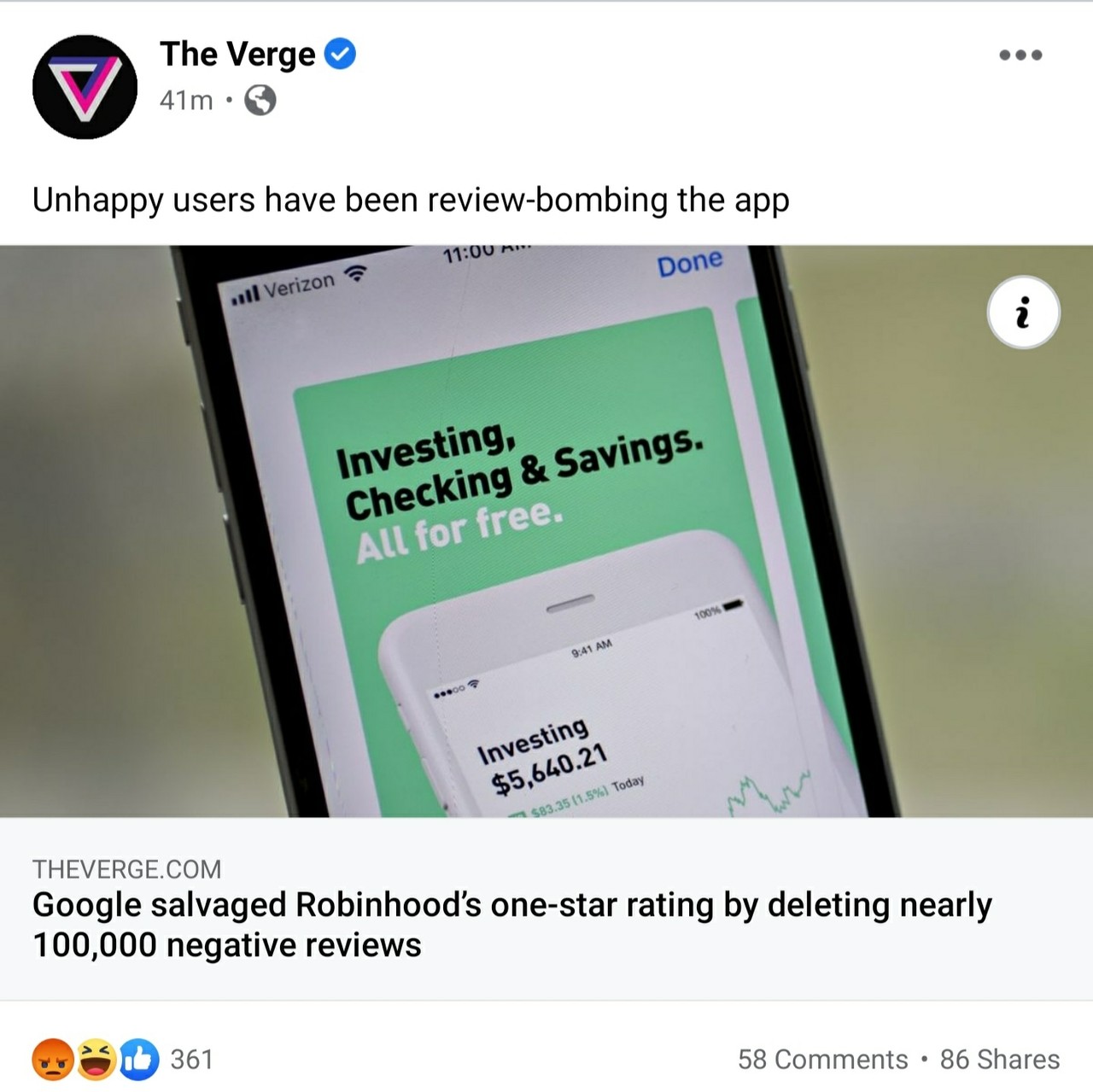 Google Play Store is deleting negative reviews on Robinhood app page
