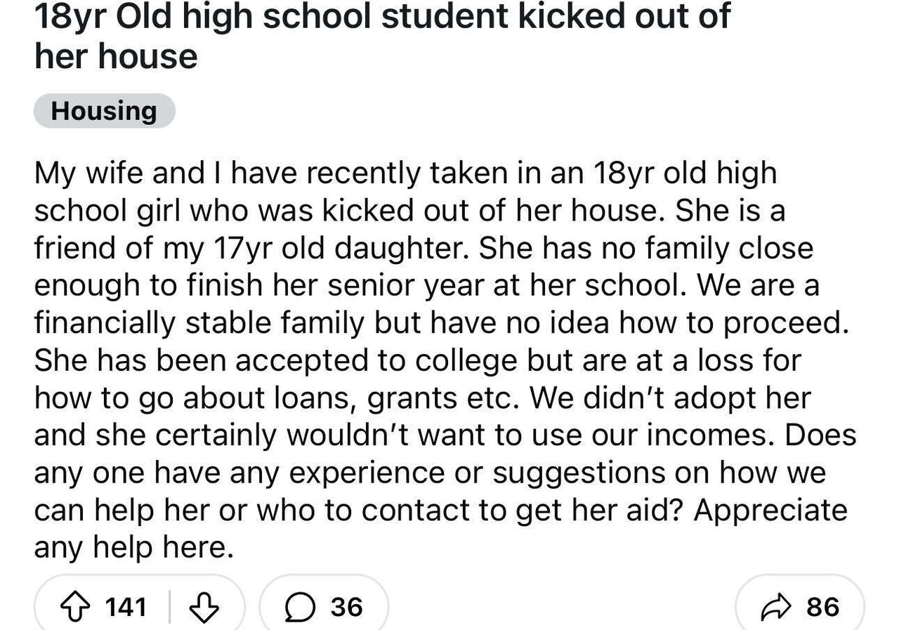 Why American kids always get evicted by parents? Blind