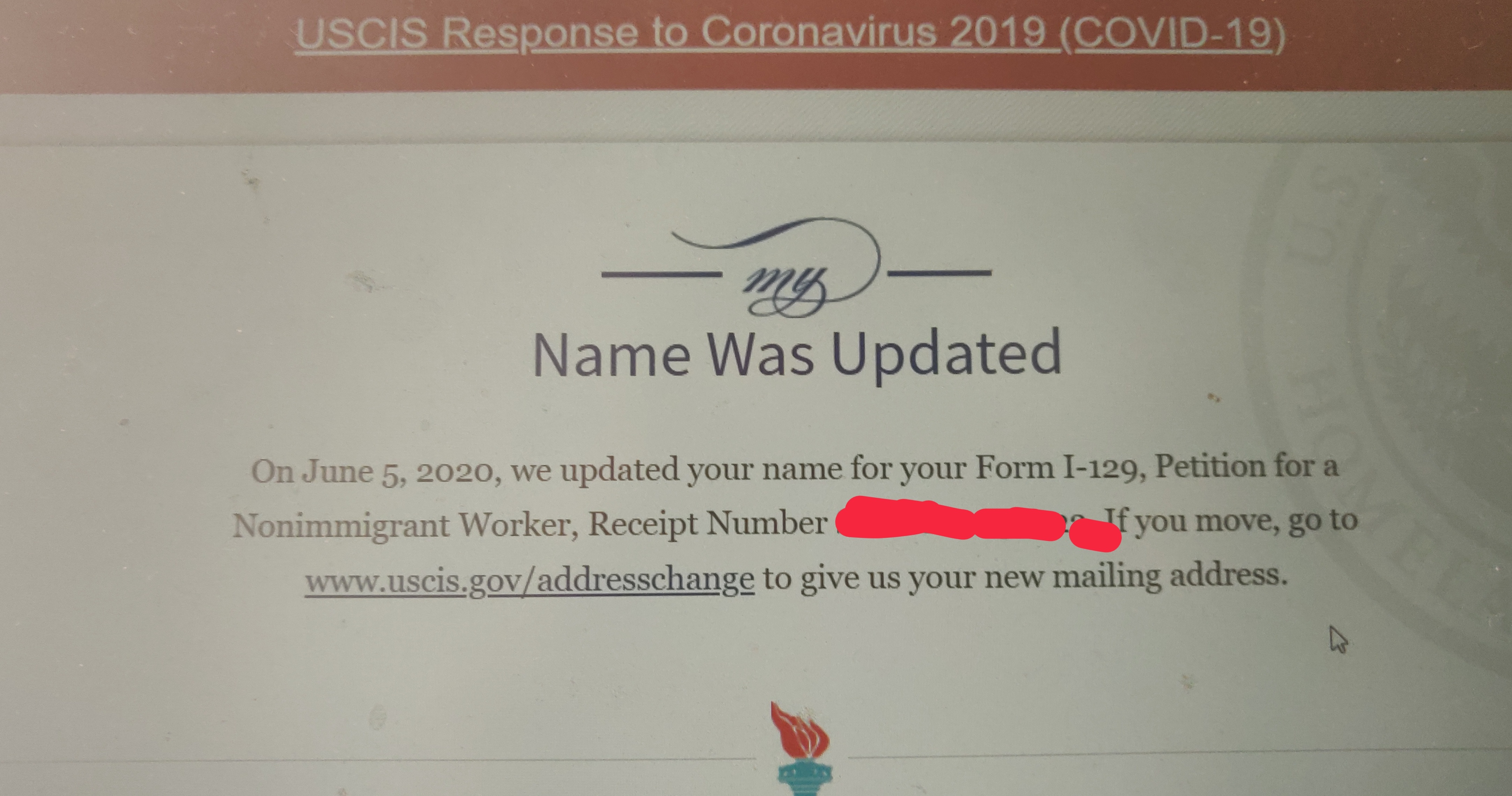H1b transfer what does "name was updated" mean? Blind