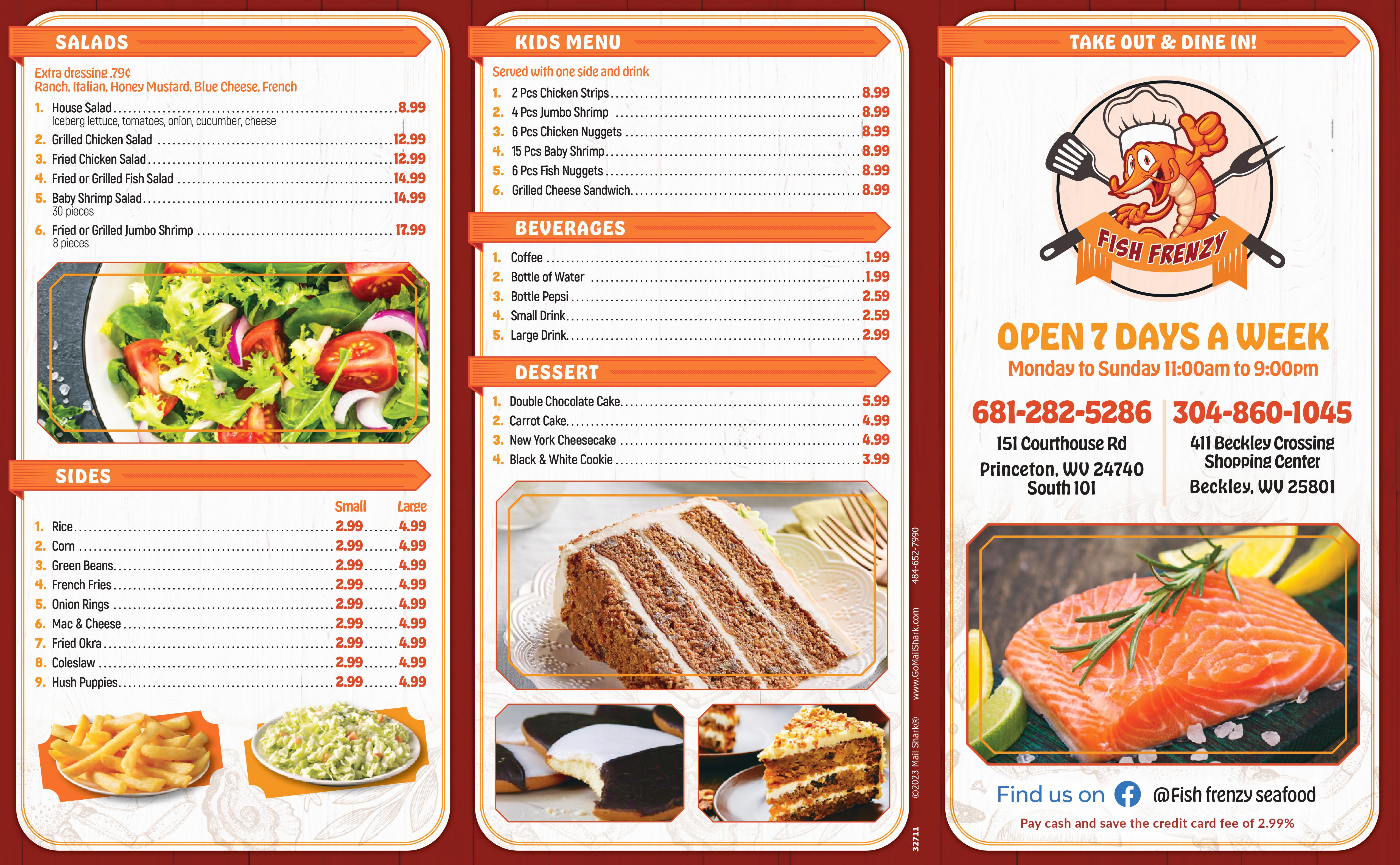 Fish Frenzy Seafood Serves Seafood in Beckley, WV 25801