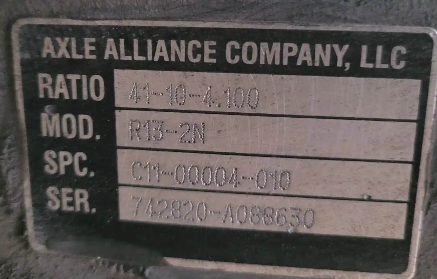 Axle Alliance R132N Rear Differential for a 2007 Freightliner MT45