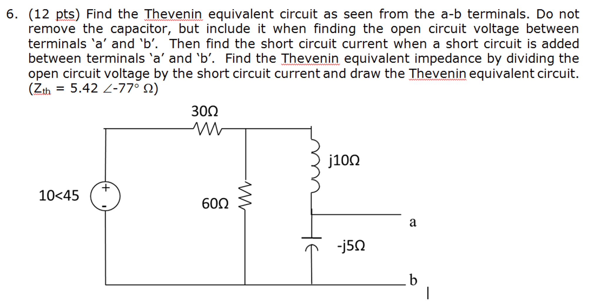 Solved 1.Find The Thevenin Equivalent Circuit As Seen Fro