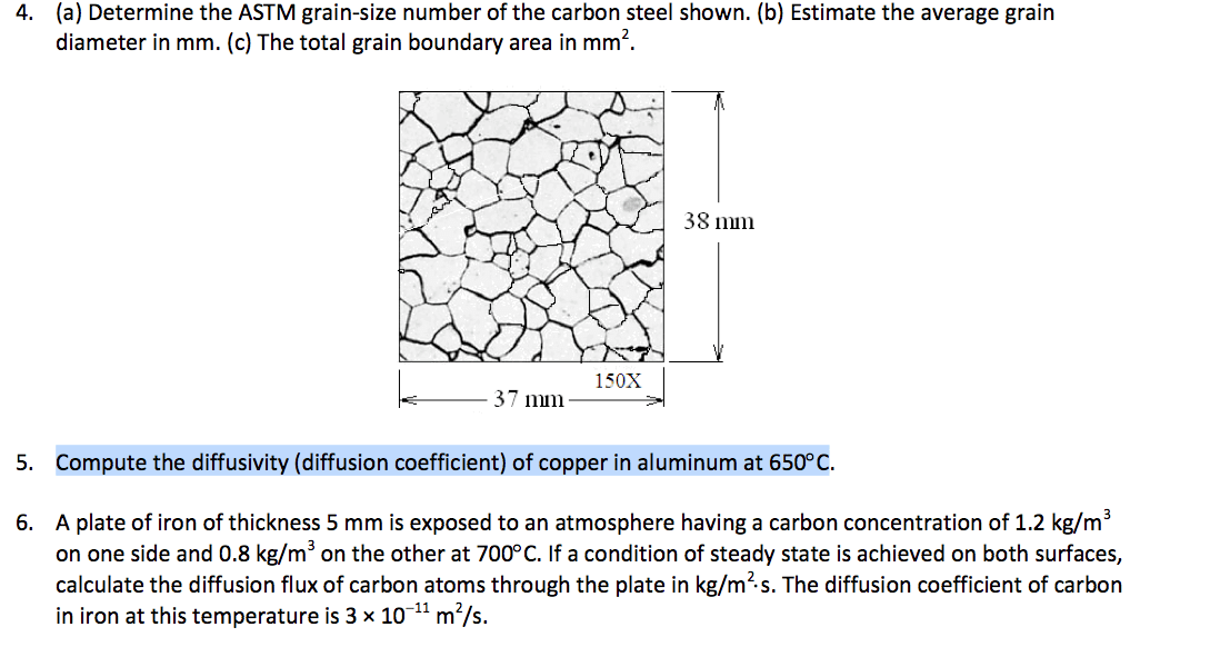 Solved Determine The ASTM Grainsize Number Of The Carbon...