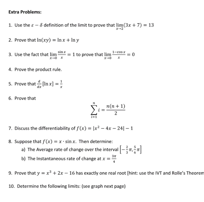 Solved Use The Epsilon Delta Definition Of The Limit To
