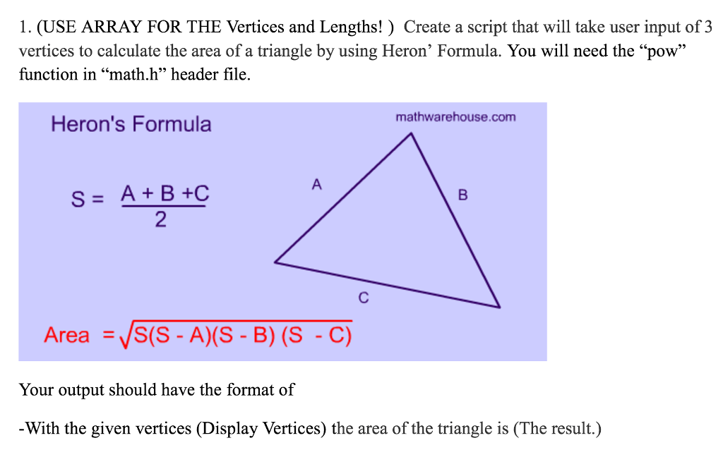 Solved Create A Script That Will Take User Input Of 3 Ver...