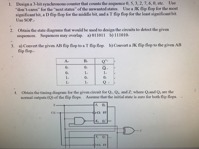 Solved Design A 3bit Synchronous Counter That Counts The