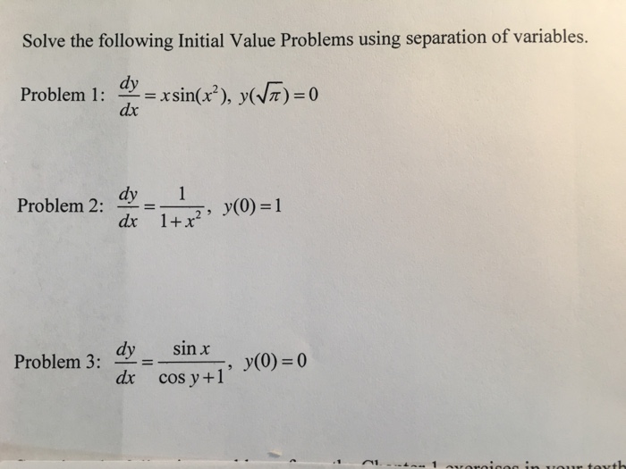 Solved Solve The Following Initial Value Problems Using S...