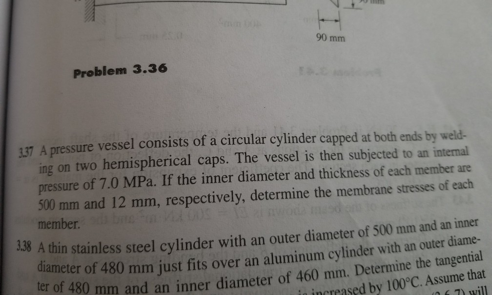 Solved A Pressure Vessel Consists Of A Circular Cylinder