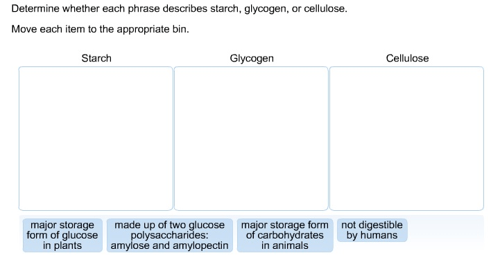 Solved Determine Whether Each Phrase Describes Starch, Gl...