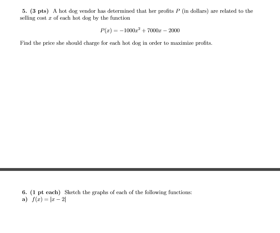 Solved A Hot Dog Vendor Has Determined That Her Profits P...