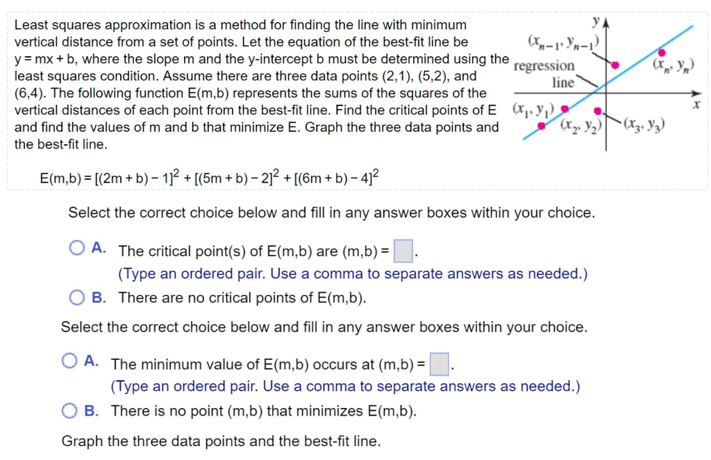 Solved Least Squares Approximation Is A Method For Findin...