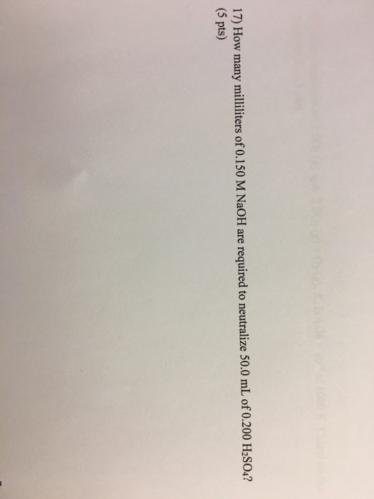 Solved How many milliliters of 0.150 M NaOH are required to