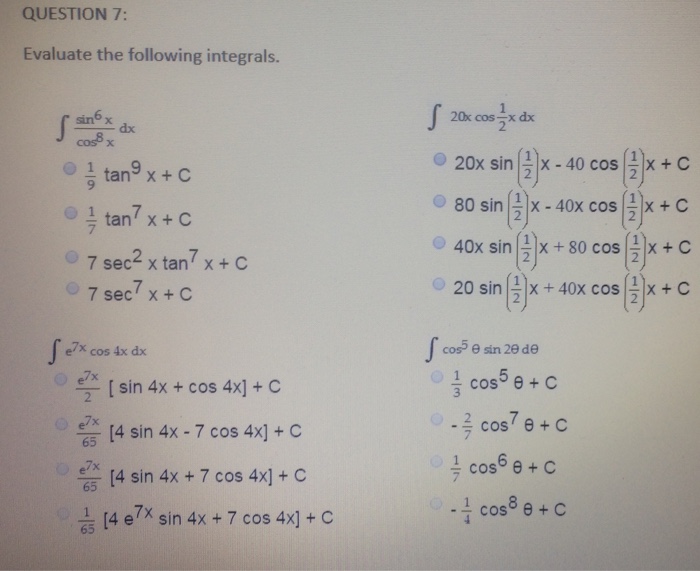 Solved Evaluate the following integrals integral sin^6