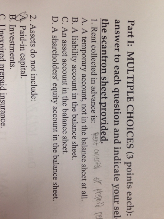 Solved Rent Collected In Advance Is A Temporary Account,...